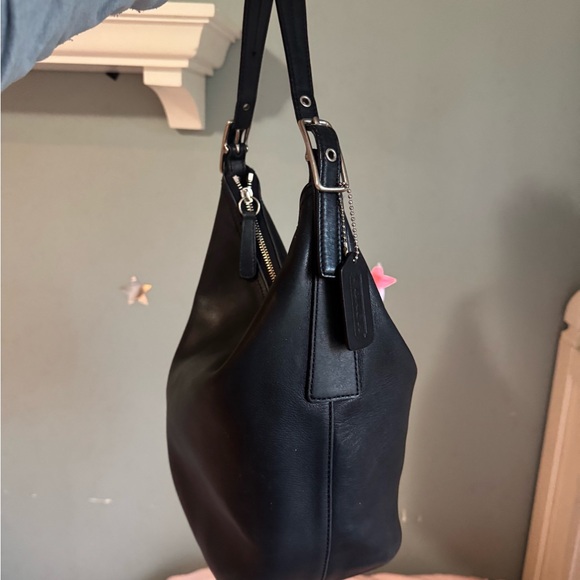 VTG Coach Legacy West Hobo 9823 Black Leather Nickel Shoulder Bucket Bag Y2K USA - Picture 8 of 15